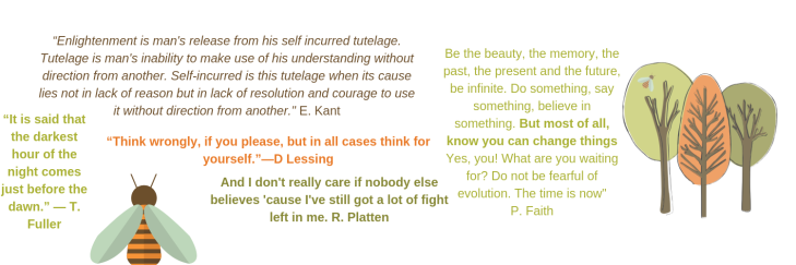 Header with quotes from Kant, D. Lessing, P. Faith & R. Platten